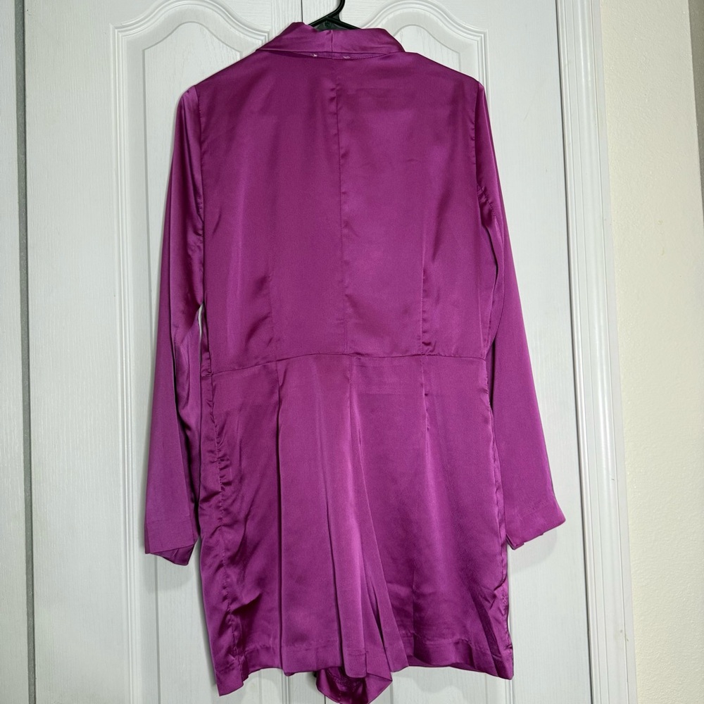 Vibrant Purple Satin Romper (A2) - Picture 5 of 6